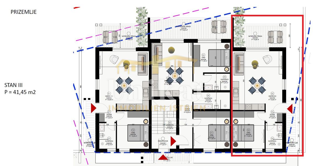 Stanovanje z vrtom - 3,5 km do morja, skupni bazen
